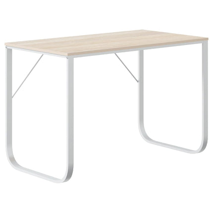 Datorbord vit och ek 110x60x73 cm spånskiva