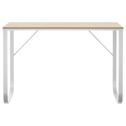 Datorbord vit och ek 110x60x73 cm spånskiva