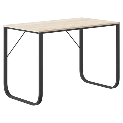 Datorbord svart och ek 110x60x73 cm spånskiva