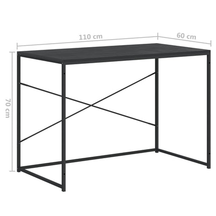 Datorbord svart 110x60x70 cm spånskiva