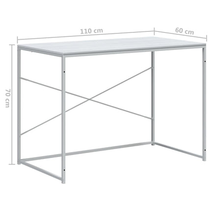 Datorbord vit 110x60x70 cm spånskiva