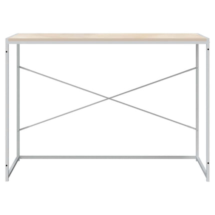 Datorbord vit och ek 110x60x70 cm spånskiva