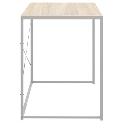 Datorbord vit och ek 110x60x70 cm spånskiva