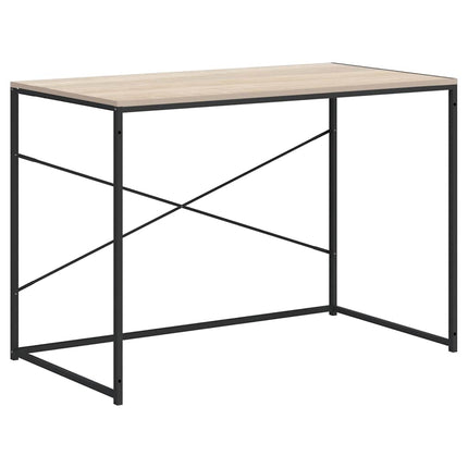 Datorbord svart och ek 110x60x70 cm spånskiva