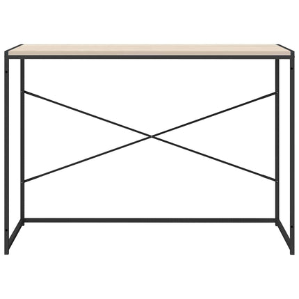 Datorbord svart och ek 110x60x70 cm spånskiva