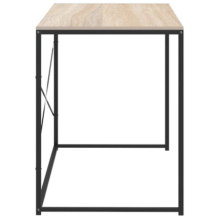 Datorbord svart och ek 110x60x70 cm spånskiva