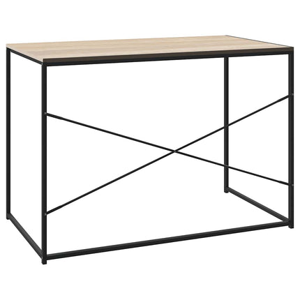 Datorbord svart och ek 110x60x70 cm spånskiva