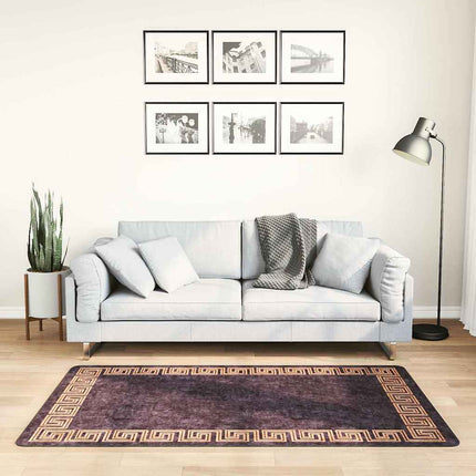 Matta tvättbar 80x150 cm svart och guld