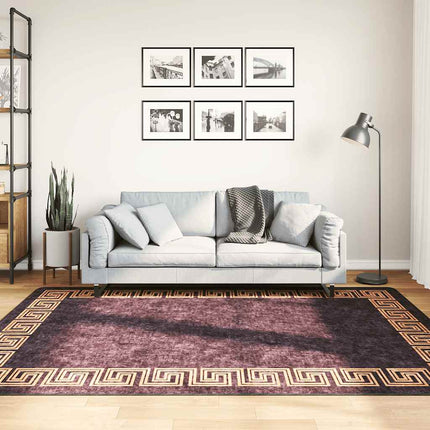 Matta tvättbar 160x230 cm svart och guld
