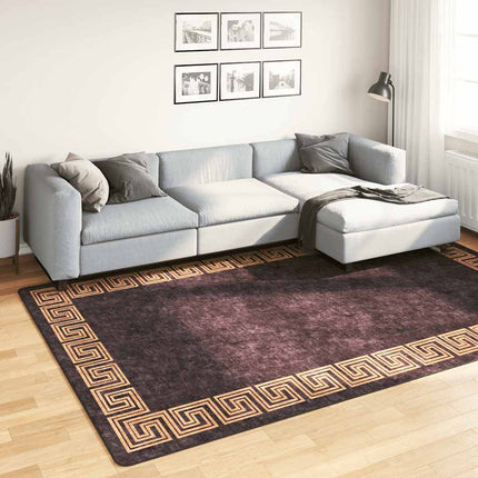 Matta tvättbar 190x300 cm svart och guld