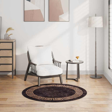 Matta tvättbar φ120 cm svart och guld
