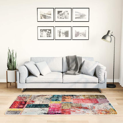 Matta tvättbar lappmönster 80x150 cm flerfärgad