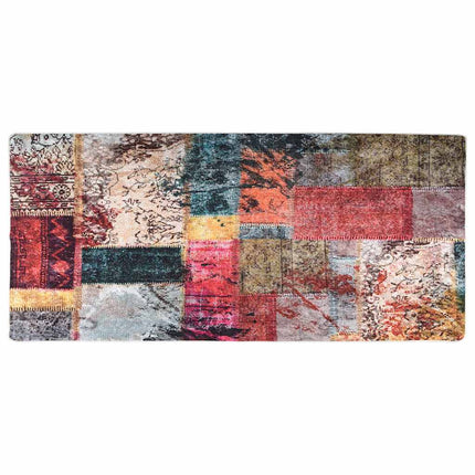 Matta tvättbar lappmönster 80x300 cm flerfärgad