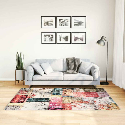 Matta tvättbar lappmönster 120x180 cm flerfärgad