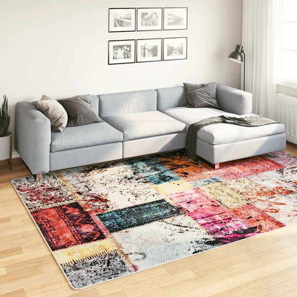 Matta tvättbar lappmönster 190x300 cm flerfärgad