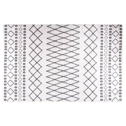 Matta tvättbar 160x230 cm svart och vit