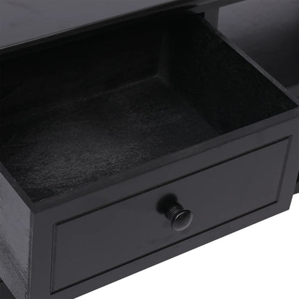 TV-bänk svart 108x30x40 cm massivt kejsarträ