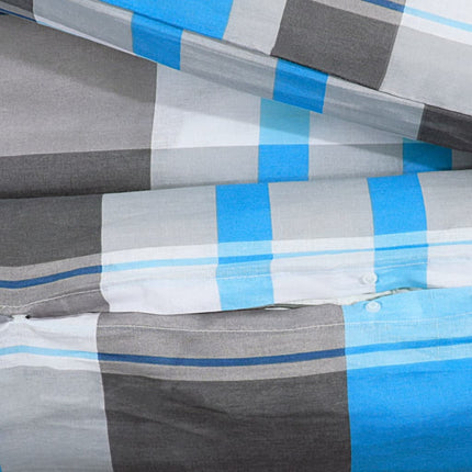 Bäddset blå och grå 240x220 cm bomull