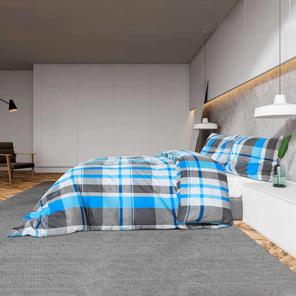 Bäddset blå och grå 260x240 cm bomull