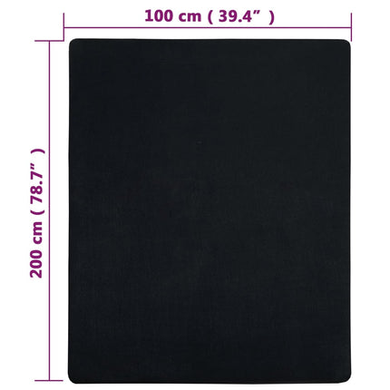 Dra-på-lakan jersey 2 st svart 100x200 cm bomull