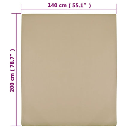 Dra-på-lakan jersey 2 st taupe 140x200 cm bomull