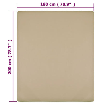 Dra-på-lakan jersey 2 st taupe 180x200 cm bomull