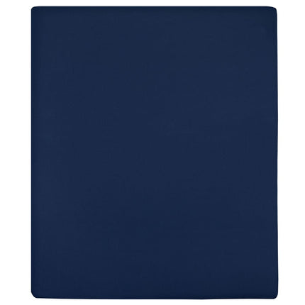 Dra-på-lakan jersey 2 st marinblå 90x200 cm bomull