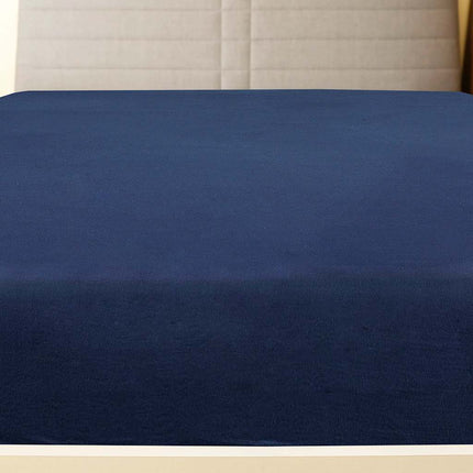 Dra-på-lakan jersey 2 st marinblå 100x200 cm bomull