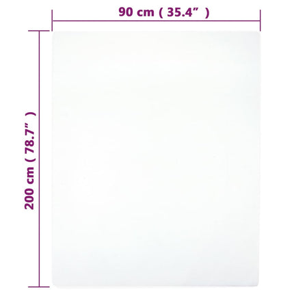 Dra-på-lakan jersey 2 st vit 90x200 cm bomull