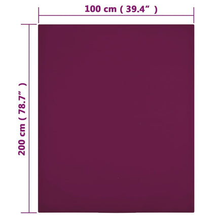 Dra-på-lakan jersey 2 st vinröd 100x200 cm bomull