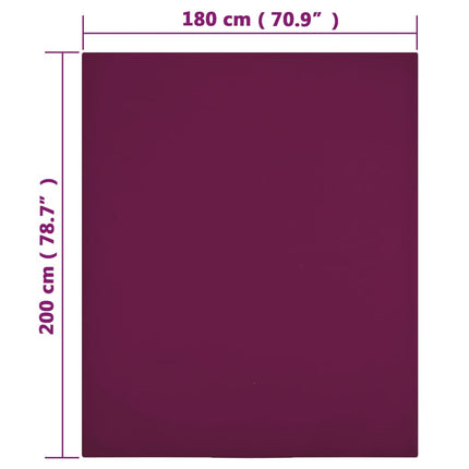 Dra-på-lakan jersey vinröd 180x200 cm bomull