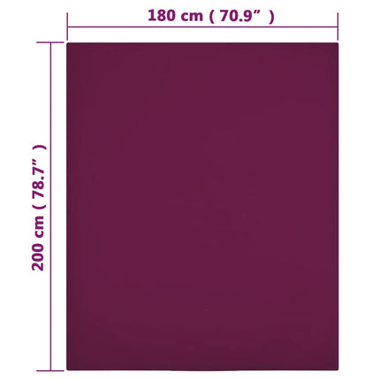 Dra-på-lakan jersey 2 st vinröd 180x200 cm bomull