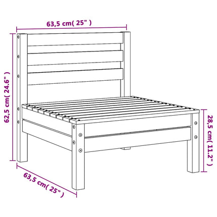 Mittensektion till pallsoffa 4 st vit massiv furu