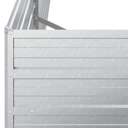 Odlingslåda upphöjd galvaniserat stål 160x80x77 cm silver