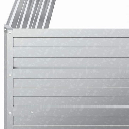Odlingslåda upphöjd galvaniserat stål 100x100x45 cm silver