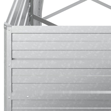 Odlingslåda upphöjd galvaniserat stål 320x80x77 cm silver