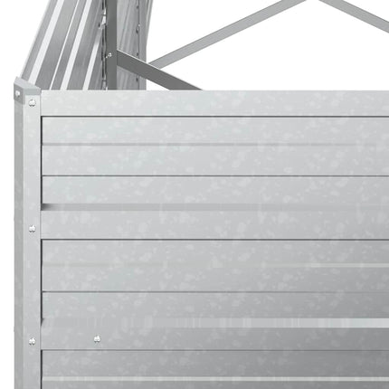 Odlingslåda upphöjd galvaniserat stål 320x40x77 cm silver