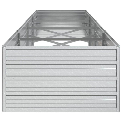 Odlingslåda upphöjd galvaniserat stål 320x80x45 cm silver
