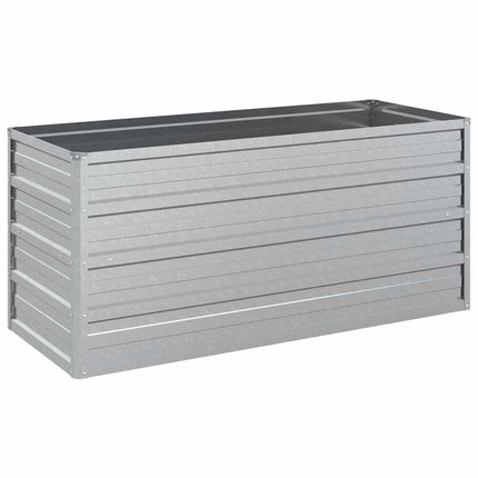 Odlingslåda upphöjd galvaniserat stål 100x40x45 cm silver