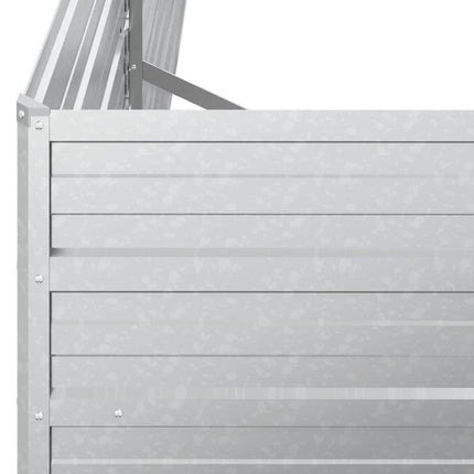 Odlingslåda upphöjd galvaniserat stål 400x80x77 cm silver