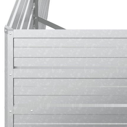 Odlingslåda upphöjd galvaniserat stål 600x80x45 cm silver