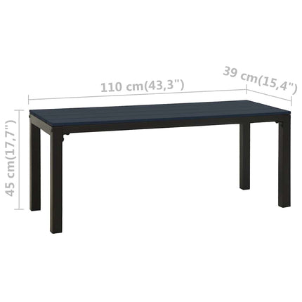Trädgårdsbänk 110 cm stål och WPC svart
