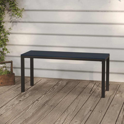 Trädgårdsbänk 110 cm stål och WPC svart