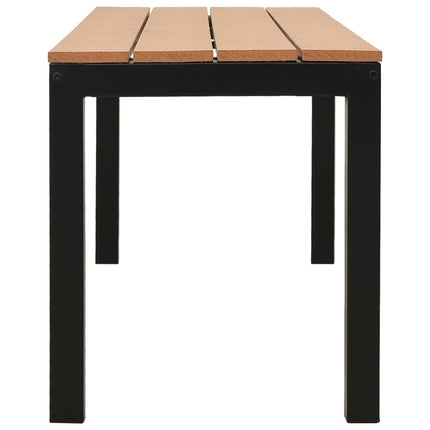 Trädgårdsbänk 110 cm stål och WPC brun och svart