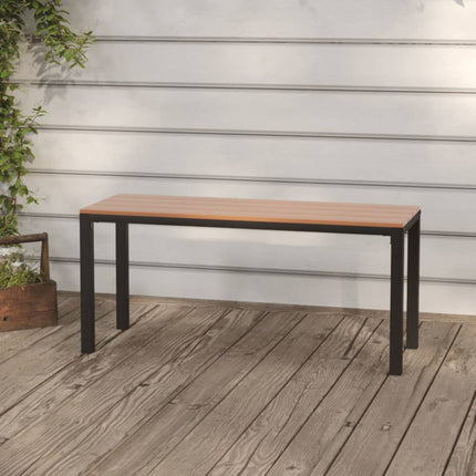 Trädgårdsbänk 110 cm stål och WPC brun och svart