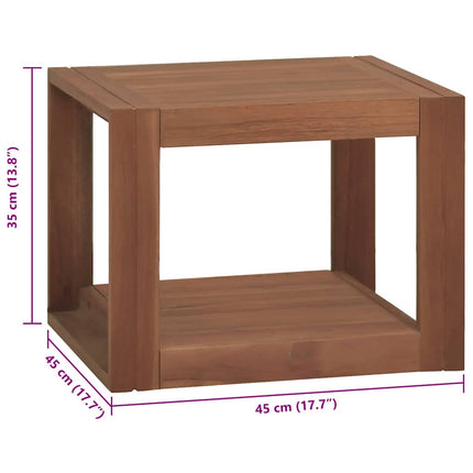 Väggmonterat badrumsskåp 45x45x35 cm massiv teak