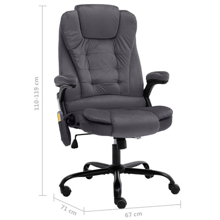 Massagefåtölj mörkgrå sammet
