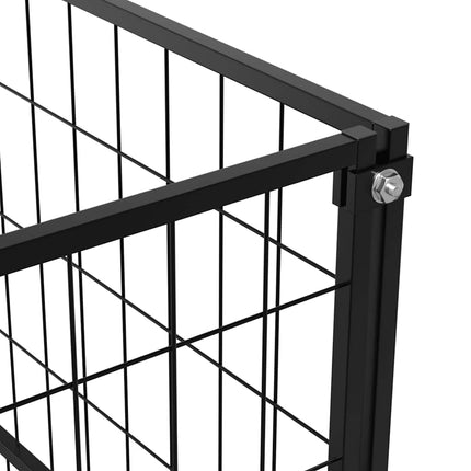Hundgård svart 8 m² stål