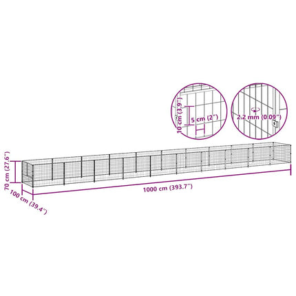 Hundgård svart 10 m² stål