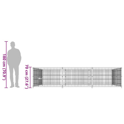 Hundgård svart 6 m² stål